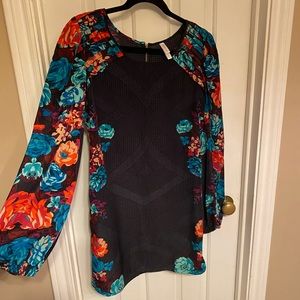 Beautiful silk like flared bottom & sleeves dress